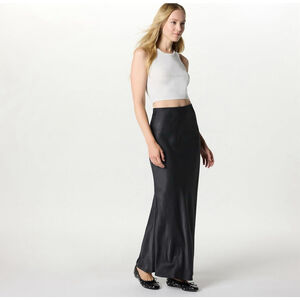 The Drop Alya Maxi Pull Up Skirt Ultimate Gray Size L NWT